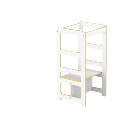 Imagem de Torre Aprendizagem Montessori Cadeirão Mdf Cor Branco Seguro