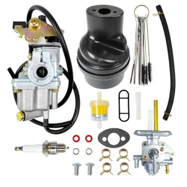 Imagem de Substituição de carburador LT50 para Suzuki 50 LT50 1984 1985 1986 1987 ALT50 1983 1984 JR50 1984-2006 LT-A50 2002 2003 2004 2005 Carburador com filtro de ar Caixa de vela de ignição