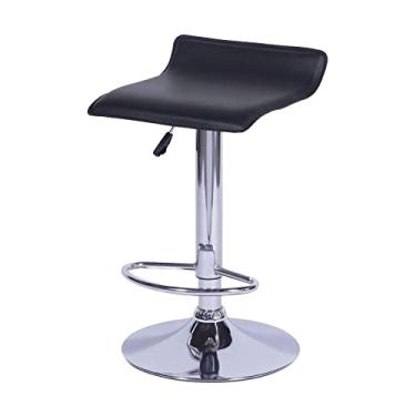 Imagem de KIT 02 BANQUETAS WAVE ESTOF. PRETA BASE CROMADA