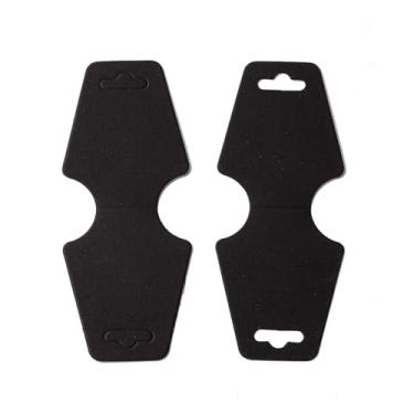 Imagem de 100 peças, colar de papelão em branco, cartões de exibição, prendedor de cabelo, colar, pulseira, pingente, cartões pendurados para embalagem, 12 x 4,9 mm, preto