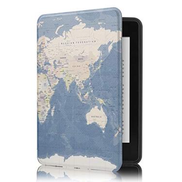 Imagem de Capa Novo Kindle Paperwhite à prova d’água WB® Ultra Leve Auto Hibernação Fecho Magnético Mapa Mundi