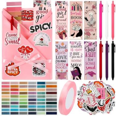 Imagem de Honoson Conjunto de 6 conjuntos de artigos para encontros às cegas obscenos com caixa de presente, incluindo marcadores de livro picantes, canetas, papéis de embrulho, livros, bibliotecário, romance