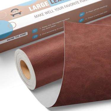 Imagem de OAZ Kit de Reparo de Couro para Móveis 16" X 31,5" Fita de Couro Remendo de Reparo Autoadesivo Sofá Vinil Kit de Remendo de Reparo para Assento de Carro, Sofá, Assento de Barco, Cadeira-Clássico Verme