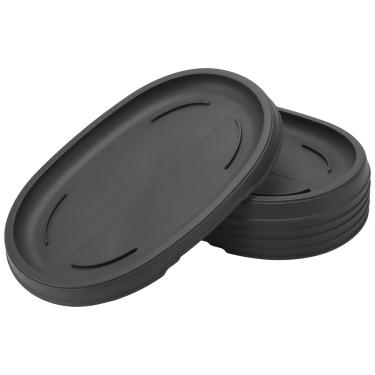 Imagem de MUKLEI Pacote com 6 bandejas ovais para bonsai, bandeja coletora de água para plantas, pires de plantas de plástico preto para árvore de bonsai em ambientes internos e externos, 30 x 19 x 0,87 cm