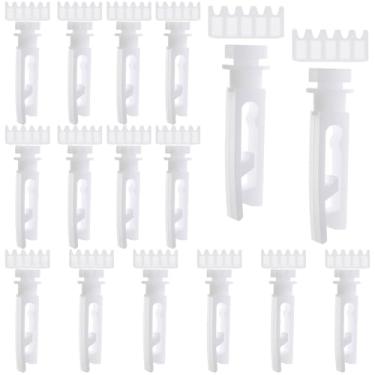 Imagem de 18 peças de haste e engrenagem de substituição de persianas verticais, abas verticais de reparo para persianas verticais de suporte de janela, acessórios de cortina