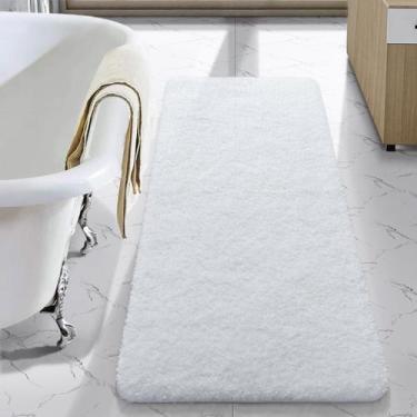 Imagem de Tapete de banheiro LOCHAS Microfibra Branca 60x120cm Absorvente