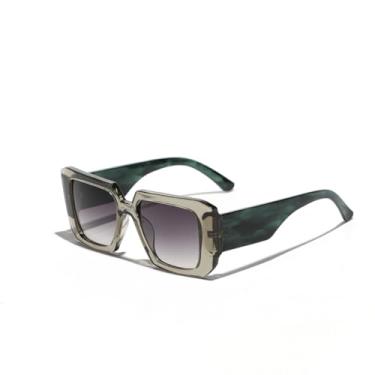 Imagem de JRLLFD Óculos de sol retangulares para mulheres, lentes degradê da moda, armação grande masculina (1)
