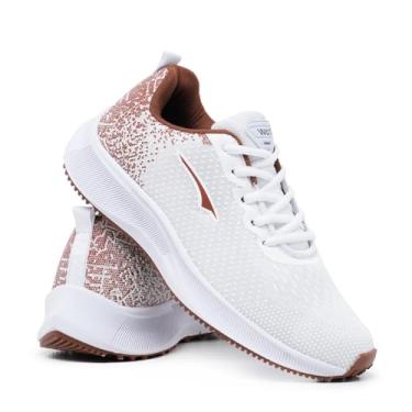 Imagem de Tênis Feminino de Academia Caminhada Treino Corrida Leve Confortável Esportivo Branco (Branco, BR, Adulto, Numérico, 35)