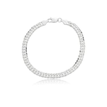 Imagem de Pulseira grumet elo duplo 5mm - correntaria italiana em prata 925 com 