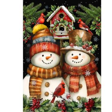 Imagem de Briarwood Lane Par de bandeiras de casa de boneco de neve