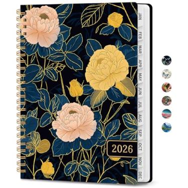 Imagem de Agenda 2026, agenda semanal e mensal para mulheres, janeiro de 2026 a dezembro de 2026, agenda bonita de capa dura 2026 com abas, bolso interno, encadernação espiral, material escolar perfeito para