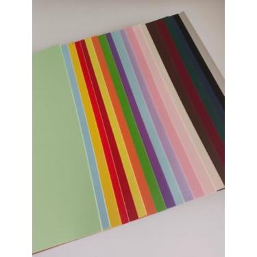 Imagem de Mini cartolina, 20 cores, 100 folhas, tamanho A5, 14 x 21 cm