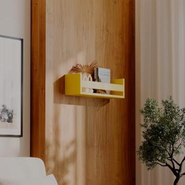 Imagem de Prateleira Porta Livro Amarela 50 x 12cm Suporte Invisivel