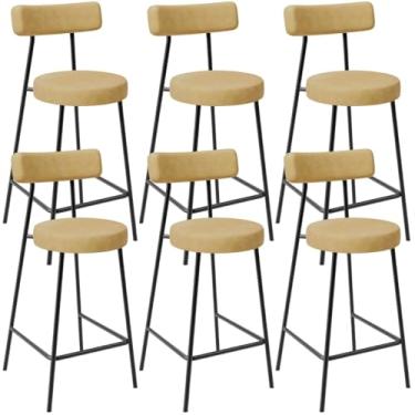 Imagem de Kit 06 Banquetas Baixa Para Cozinha Sala De Jantar Bar Bancada Milão L02 Couríssimo Fendi - Lyam Decor