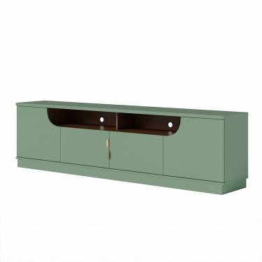 Imagem de Bancada Santorini 200cm 4 Portas De Giro - Ssx Multicoisas Cor Hortelã/amendoa