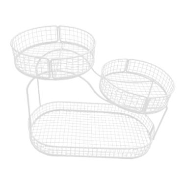 Imagem de Ｂｅｓｇａ Cesto de frutas para de cozinha, organizador de 3 níveis com grande capacidade, suporte de arame metálico para frutas, pão, batatas, lanches e, White a