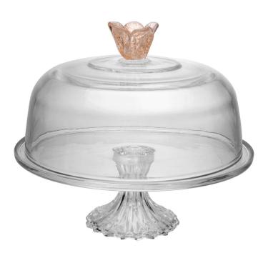 Imagem de Boleira de Cristal com Pé e Tampa Flower 30cm Wolff