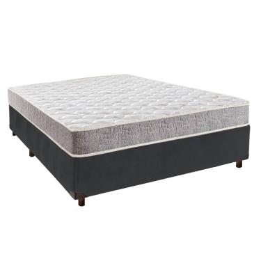 Imagem de Cama Box Cinza Casal + Colchão D33 Inducol