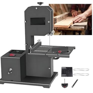 Imagem de KKSOUFX Serra De Fita De Bancada Diy De 800w, Cortes De Até 70 Mm De Profundidade Em Madeira E AcríLico, Garganta De 90 Mm, Corte Angular De 0 A 45°,LâMina IncluíDa