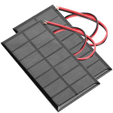 Imagem de Hyuduo 2 Pces 3.5v 250ma Painel Solar Célula Solar Carregador de Alta Eficiência de Conversão Com Cabo de 30cm para Diy Luzes Solares Brinquedos Carregadores