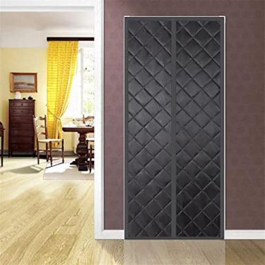 Imagem de BAHULA Cortina de porta com isolamento térmico magnético, cortina térmica espessa quente de inverno evita a perda de calor, adequada para salas com ar condicionado, aquecimento, cozinhas e salas de