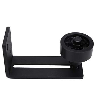 Imagem de GLOGLOW Outras Ferragens e Acessórios Domésticos para Porta Deslizante de Celeiro, Aço Carbono, Acabamento Preto, Rolos Lisos, para Portas Grossas de 3 Polegadas, Guia de Piso Ajustável de Fácil