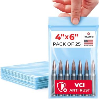 Imagem de Sacos de poliéster Reclosable VCI 10 cm x 15 cm, pacote com bolsa anticorrosão resistente VCI de 25 a 4 mm - à prova de ferrugem, embalagem impermeável para armadura de metal, eletrônicos, máquinas