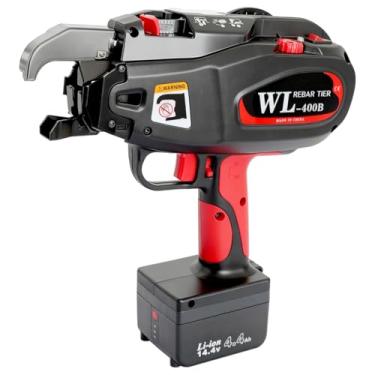 Imagem de SDLOOL Pistola de amarração automática de vergalhão com fio de 21 GA (0,8 mm), 2 baterias de 14,4 V 4400 mAh, ferramentas portáteis de amarração de vergalhão para vergalhões Φ 0,8 cm a 4 cm