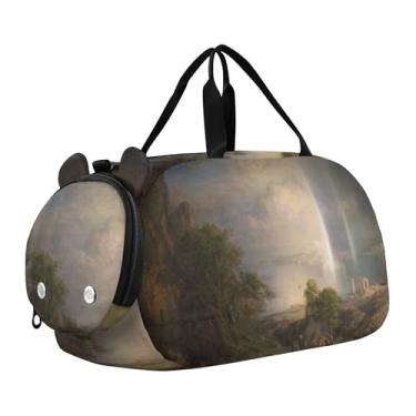 Imagem de Bolsa esportiva para meninos, dançarinos azuis Edgar Degas, estampa de fim de semana, bolsa de viagem para meninas, Igreja Frederic Edwin do Mar Egeu, Clássico