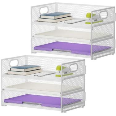 Imagem de Organizador de Papel Marbrasse de 3 Niveles con Asa para Oficina en Ca