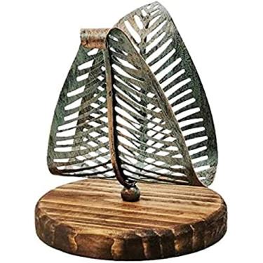 Imagem de Suporte De Guardanapo, Suporte De Tecido Decorativo Para Mesa, Suporte De Tecido De Folha De Ferro Forjado Com Base De Madeira, Para Bancadas De Cozinha, Jantar, Café, Bar,Bronze