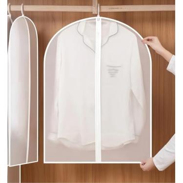 Imagem de Sacos de vestuário transparentes para pendurar roupas, bolsa de plástico para pendurar roupas, 61 x 101 cm com zíper