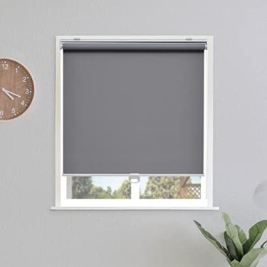Imagem de Sunoff Persianas blackout sem fio para janelas com isolamento térmico fácil de instalar para sala de estar, quarto, casa, escritório, cinza 92,7 cm L x 183 cm A