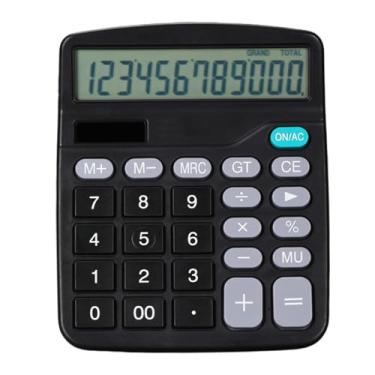 Imagem de Calculadora de mesa com tela LCD grande de 12 dígitos, botão grande, energia solar, bateria, calculadora multifuncional para escritório, escola, casa, estudantes, contador