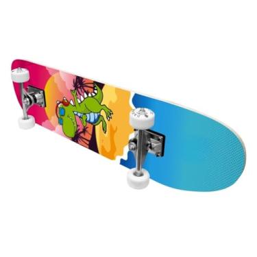 Imagem de Skate Infantil Completo – Skate de Madeira 7 Lâminas, Truck Alumínio e Rodas PVC 50mm