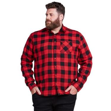 Imagem de Camisa Xadrez Plus Size Masculino Flanelado Manga Longa - Daze Modas, 