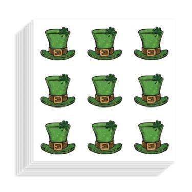 Imagem de AHANDMAKER Adesivos autoadesivos de Dia de São Patrício, 180 peças, adesivos de chapéu verde para agenda, calendário, scrapbook, artesanato, artes, diário, saco de presente, selo temático, decoração