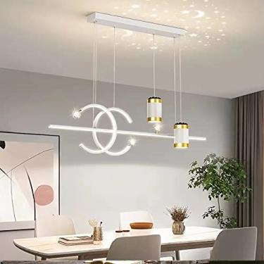 Imagem de Luminária de mesa LED para sala de jantar, luminária pendente LED moderna com intensidade ajustável e controle remoto, lustre com altura regulável para sala de jantar, sala de estar, quarto,