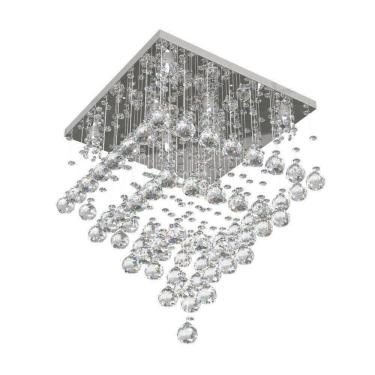 Imagem de Lustre De Cristal  42X42Cm   Living Hall De Entrada