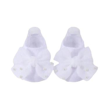 Imagem de Meias De Laço Para Bebê Com Aplicações De Pérolas, Macias, Ideais Para