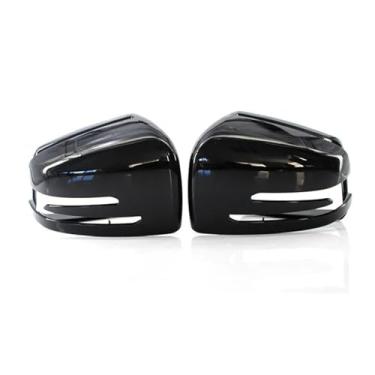 Imagem de Capa de espelho retrovisor de carro em fibra de carbono, compatível com Benz ABCES CLA GLA GLK Classe W176 W246 W204 W212 W221 C177 X204 X156(Bright black)