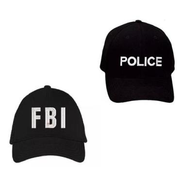 Imagem de Boné Police Ou FBI C/ Bordado Branco Festas, Fbi