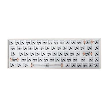 Imagem de Teclado Mecânico Faça Você Mesmo, 68 Teclas 2.4G Kit de Teclado Sem Fio para Jogos Interruptor de Layout de Teclado de 65% Personalizado Suporte de Teclado Barebones Hot Swap(White)