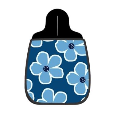 Imagem de Lixeira De Carro Organizador Lixinhocar Flores Azuis Fundo Marinho 1