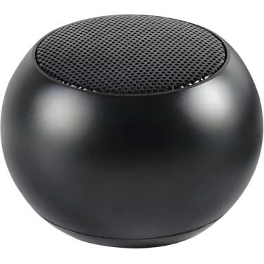 Imagem de Mini Caixa de Som Bluetooth Portátil Redonda Sem Fio – Design Esférico, Alto-Falante com Microfone Integrado - Preto