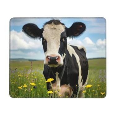 Imagem de Mouse pad com estampa de vaca leiteira, superfície macia e base de borracha, mousepads de tecido macio - uma peça
