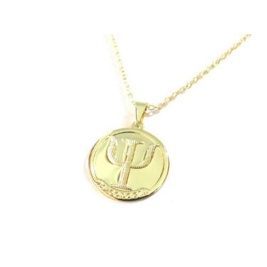 Imagem de Colar Cordão Medalha Psicologia Folheado Ouro 18k - Milena Folheados