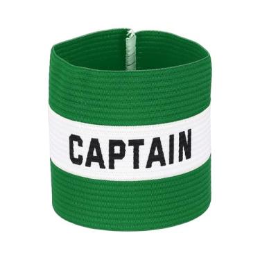 Imagem de YELARXI Braçadeira Capitão, Braçadeira de Capitão de Futebol Elásticas Ajustáveis Braçadeiras Líder Equipe Esportiva Banda de Jogador de Rugby 13 x 8,6 cm e Verde/Branco Ajuste para (Treinamento de