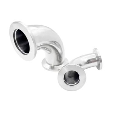 Imagem de 1 peça KF 10 16 KF25 KF40 KF50 virola de braçadeira a vácuo cotovelo de 90 graus SUS 304 conector de encaixe de tubo sanitário de aço inoxidável (KF16 L-32,8 mm)