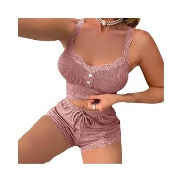 Imagem de Conjunto De Pijama Sexy Feminino Para O Verão, Roupa De Dormir, Calças